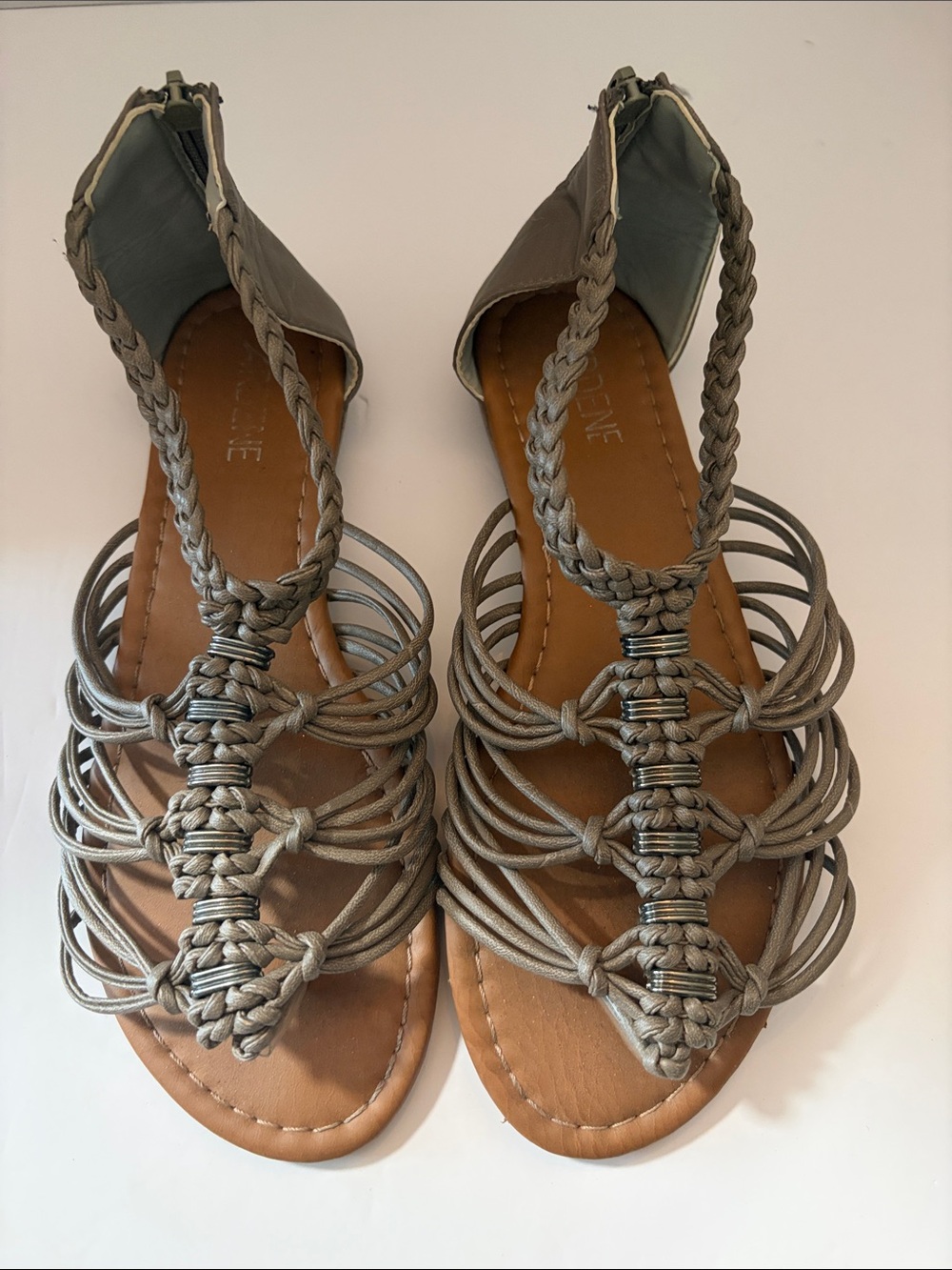 Ardene Braided Gladiator Sandals - Taupe